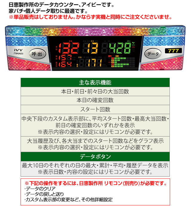 パチンコ用 データカウンターランプ アイビー ホームスロット 中古パチスロ実機 中古パチンコ実機の販売店